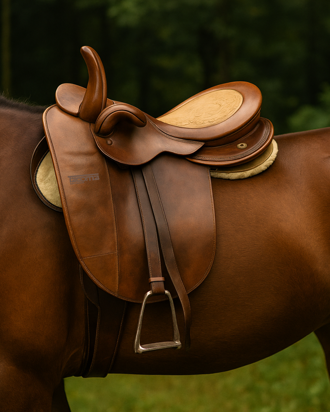 1 Horse Side Saddle Elegant Traditional Riding Saddle for Ladies