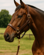 Horse Leather Halter Premium Adjustable Halter with Soft Padding