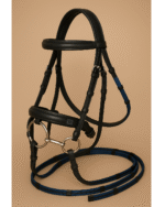 Premium Leather Horse Bridle and Webbed Rein Set with Stops - Image 2