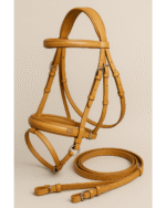 Premium Leather Horse Bridle & Rubber Grip Rein Set - Image 2