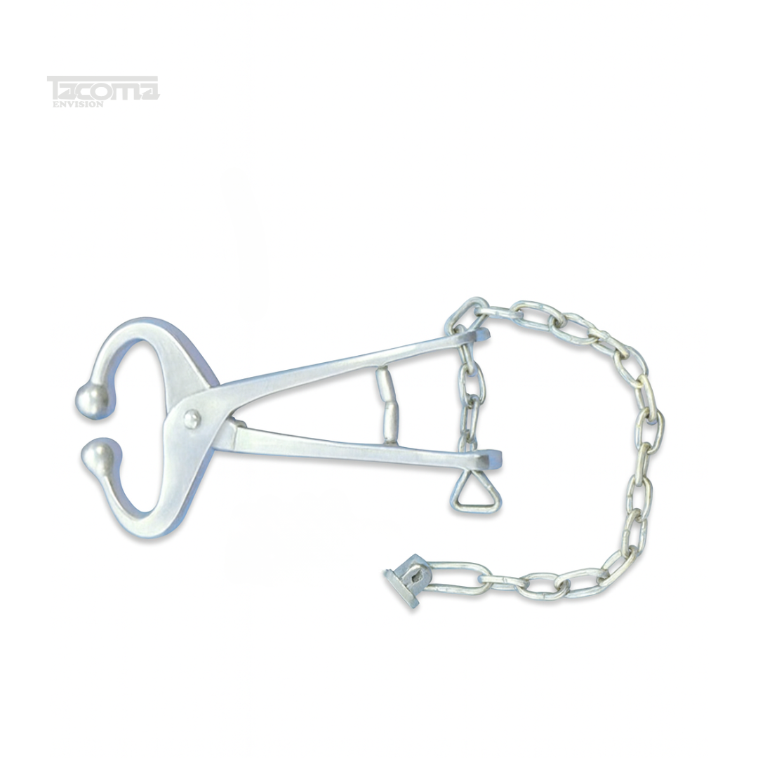 10 Heavy-Duty Bull Holder with Chain – Stainless Steel Nose Grip Tool - Image 1