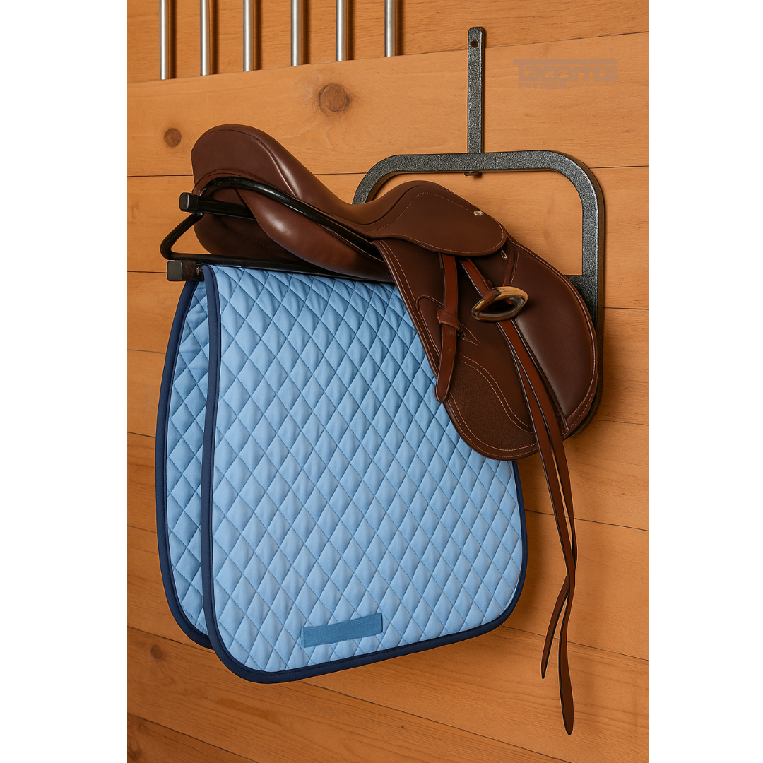 2 Saddle Rack with Pad Bar – Heavy-Duty Metal Saddle Holder with Integrated Pad Hanger