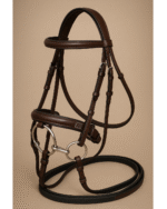 Premium Leather Horse Bridle & Rubber Grip Rein Set - Image 3