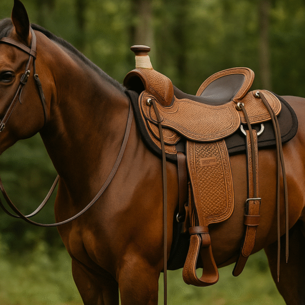 Horse Roping Saddle Heavy-Duty Western Leather Saddle