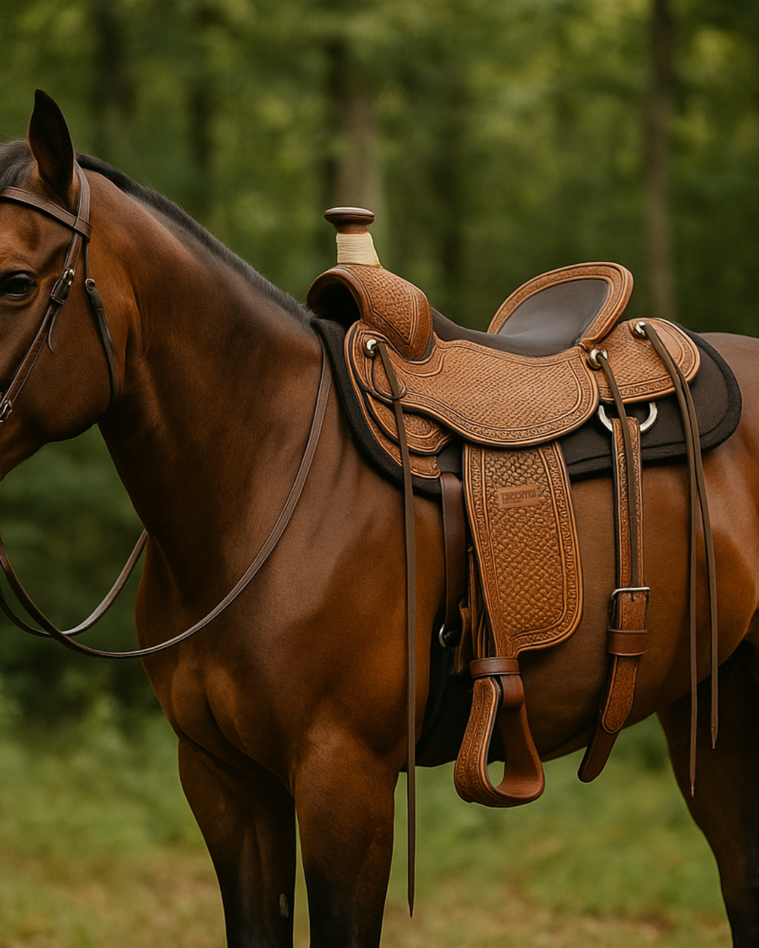 4 Horse Roping Saddle Heavy-Duty Western Leather Saddle