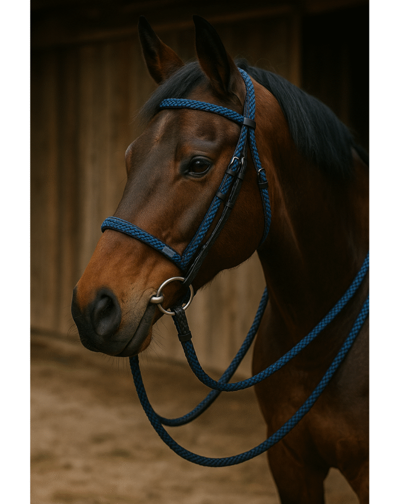 Premium Leather Horse Bridle & Laced Rein Set