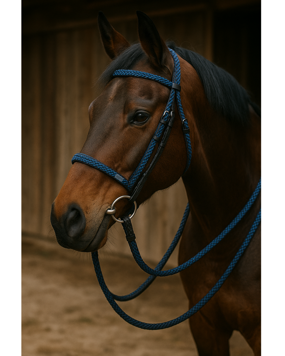 5 Premium Leather Horse Bridle & Laced Rein Set
