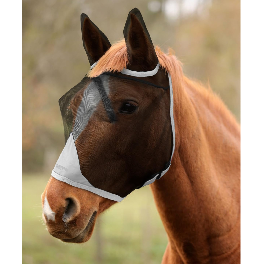 8 Horse Fly Mask with Ears – UV-Protective Mesh Mask for Fly & Insect Protection
