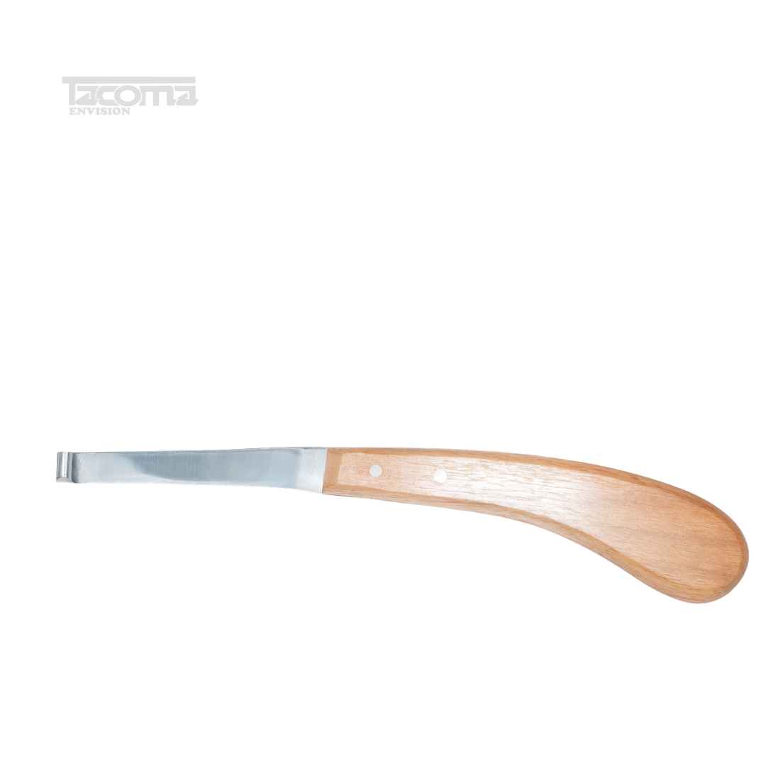 1 Hoof Knife Wooden Handle with Double Edges – Dual-Edge Farrier Tool for Precision Hoof Trimming - Image 1