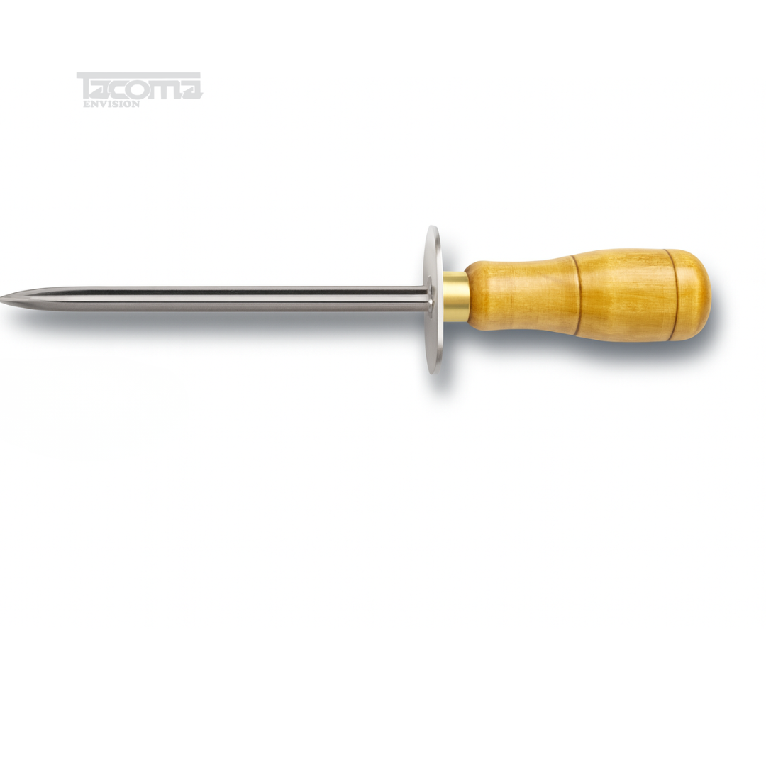 5 Stainless Steel Veterinary Bloat Trocar with Wooden Handle - Image 1