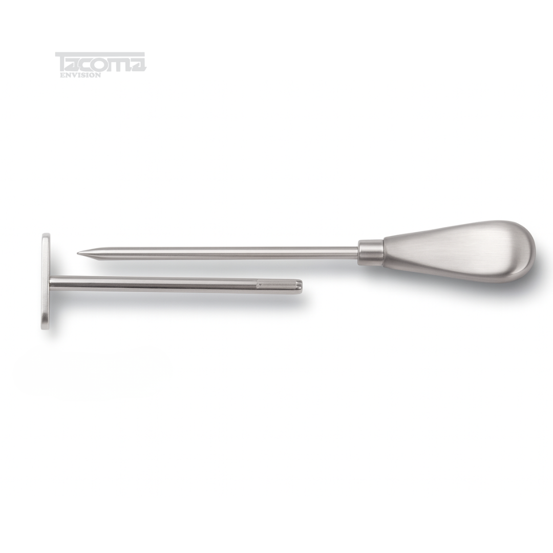 6 Stainless Steel Veterinary Trocar and Cannula with Metal Handle - Image 1